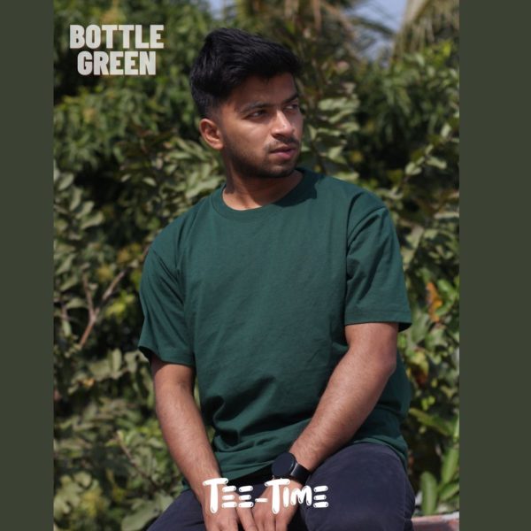 Bottle Green Plain T-Shirt
